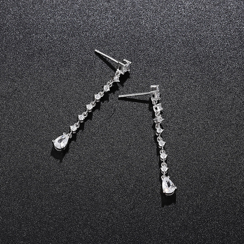 Linear Drop Moissanite Earrings