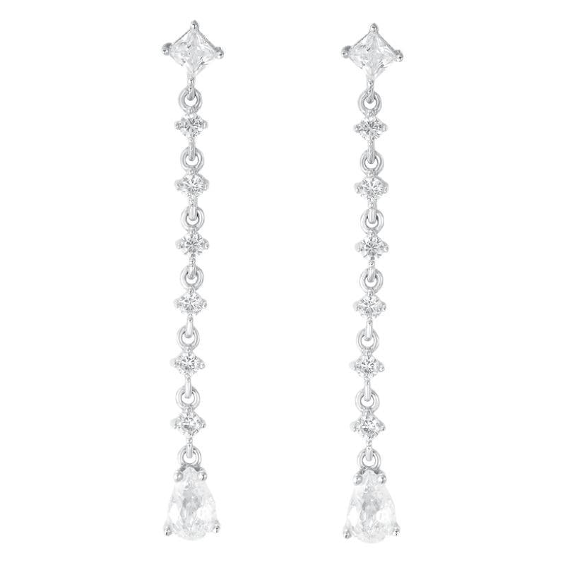 Linear Drop Moissanite Earrings