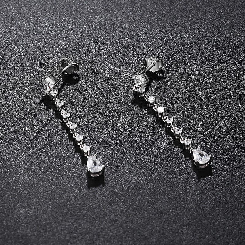 Linear Drop Moissanite Earrings