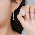 Linear Drop Moissanite Earrings