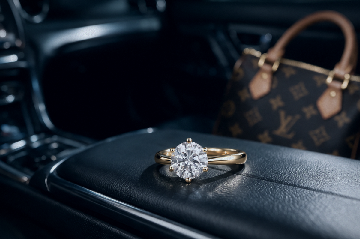Classic Round Moissanite Solitaire Ring
