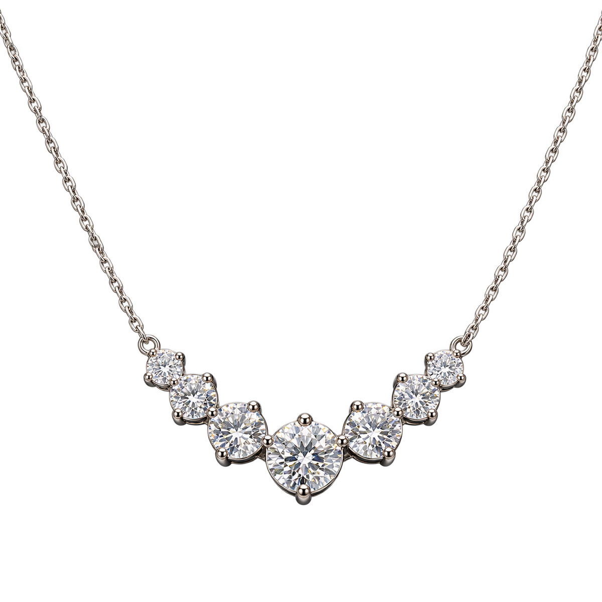 Moissanite Graduated Necklace