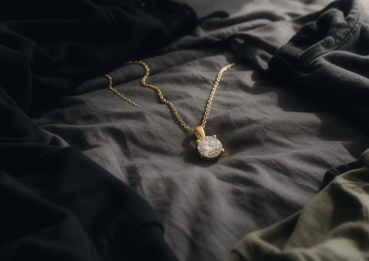 Solitaire Round Moissanite Necklace