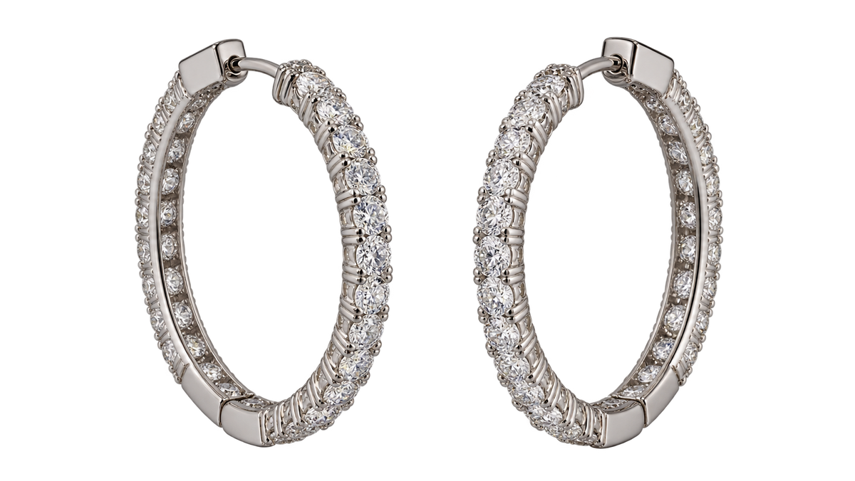Moissanite Inside-Out Hoop Earrings