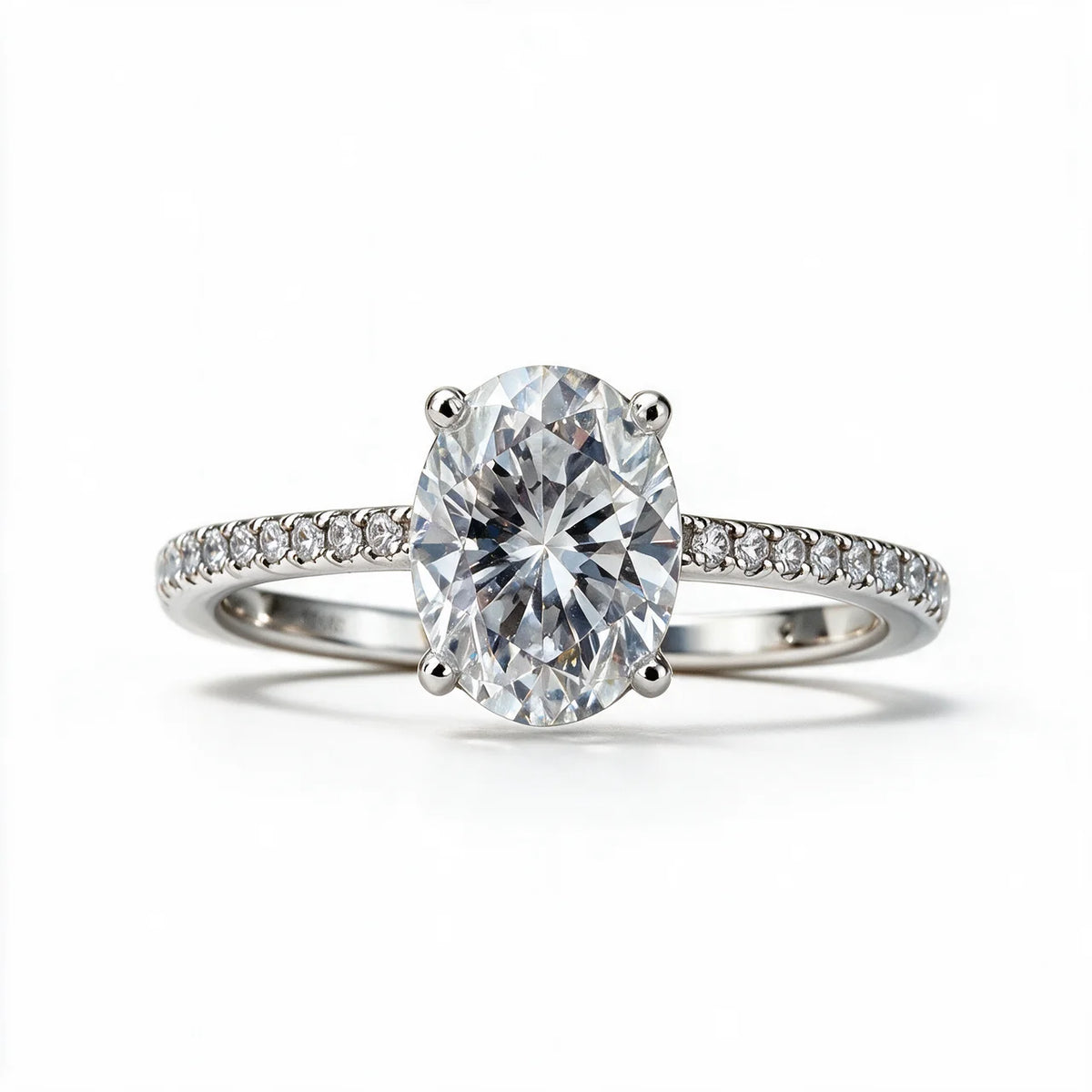 Sterling Silver S925 Moissanite Egg-shaped Ring Cross-border European and American Best-selling Pigeon Egg 3 Carat Alien Amazon Diamond Ring