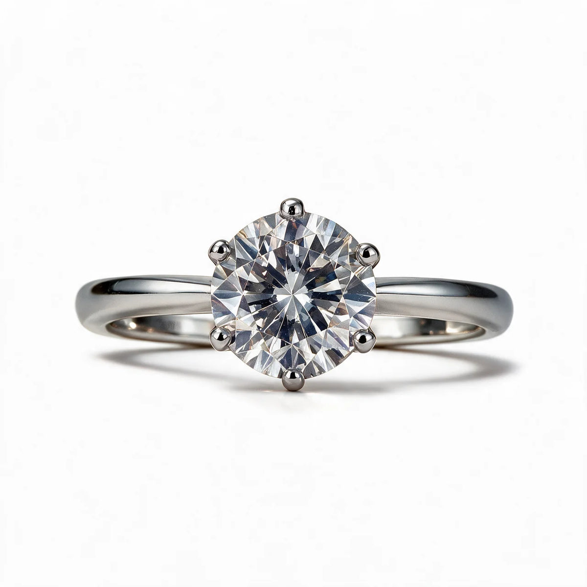 Classic Round Moissanite Solitaire Ring