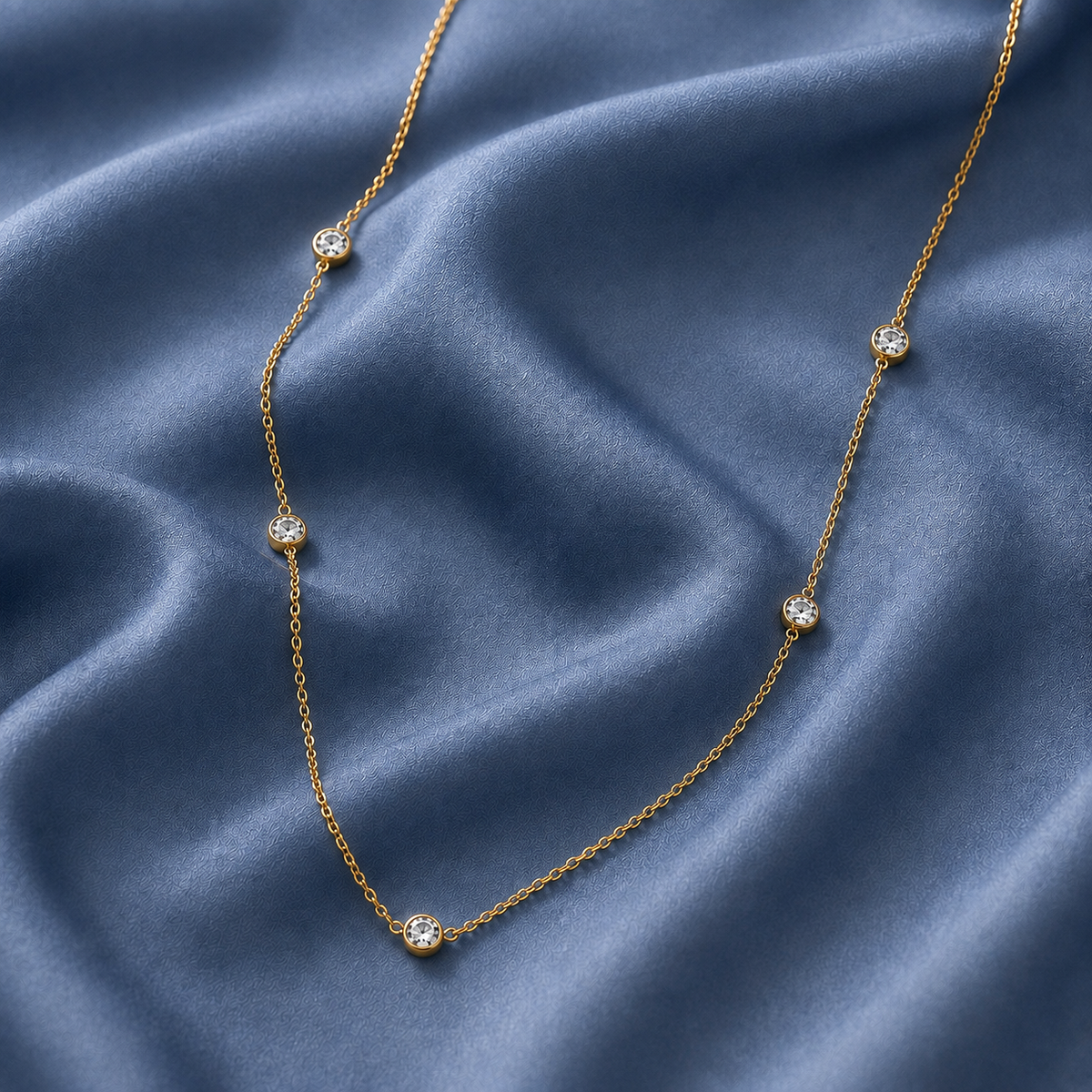 Fine Moissanite Station Necklace (Layer Piece)
