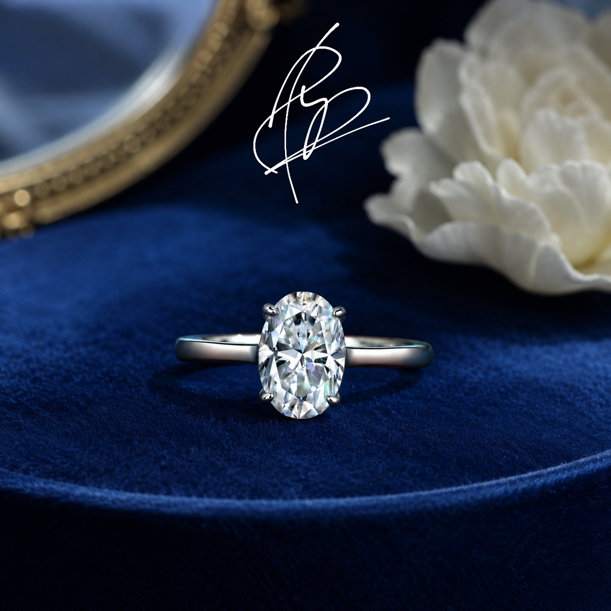 Classic Oval Moissanite Solitaire Ring