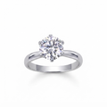 Classic Round Moissanite Solitaire Ring