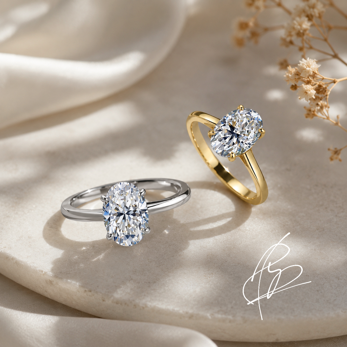 Classic Oval Moissanite Solitaire Ring