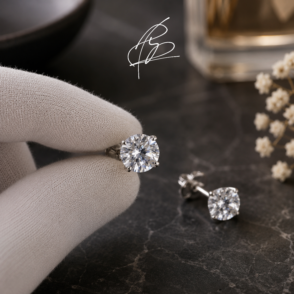 Moissanite Titanium Studs