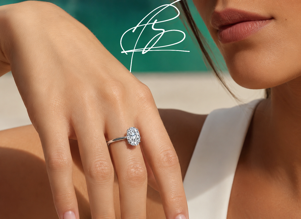 Classic Oval Moissanite Solitaire Ring