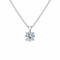 Solitaire Round Moissanite Necklace