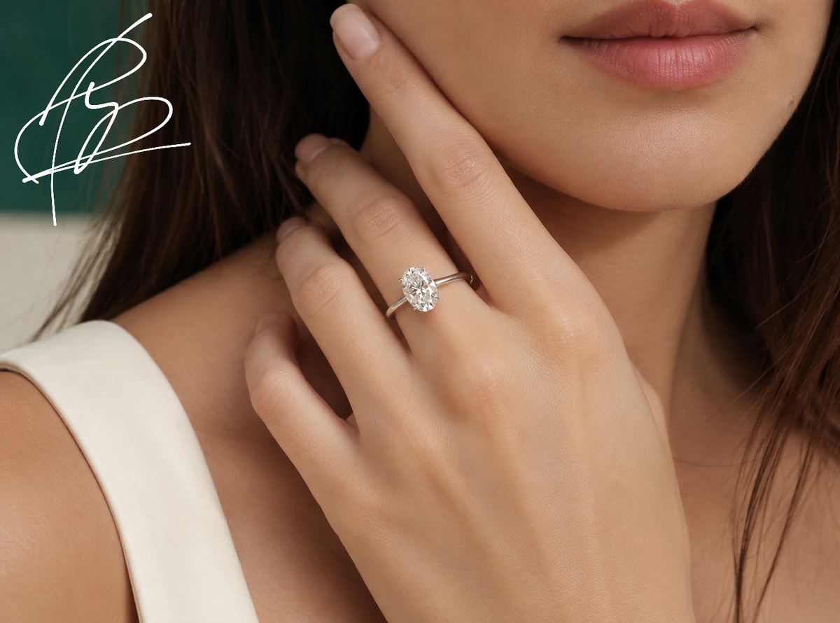 Classic Oval Moissanite Solitaire Ring