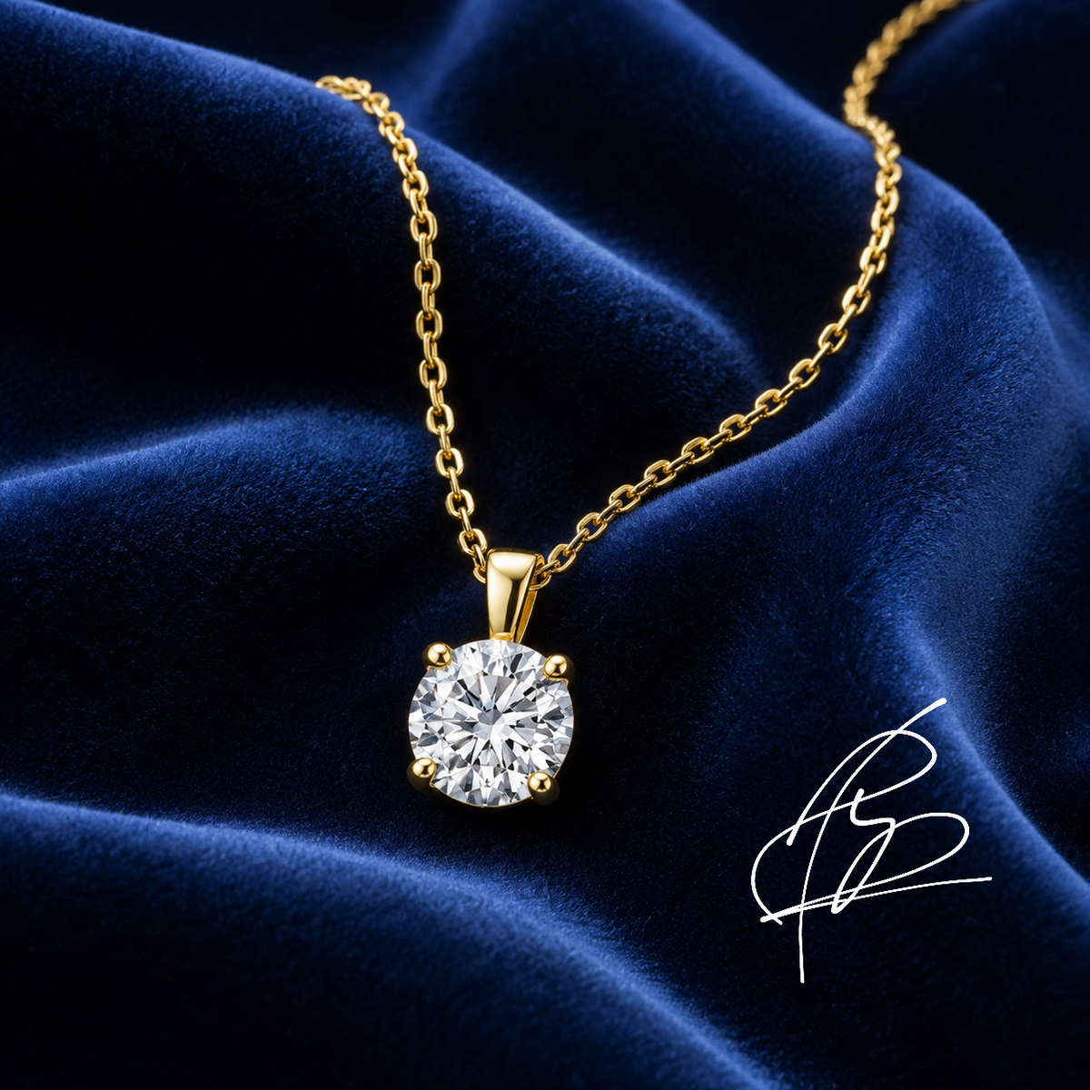 Solitaire Round Moissanite Necklace