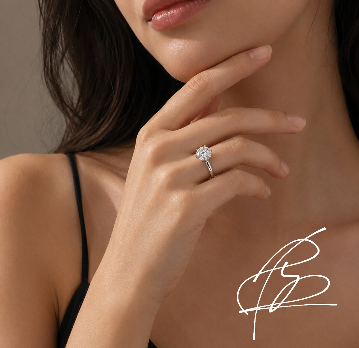Classic Round Moissanite Solitaire Ring