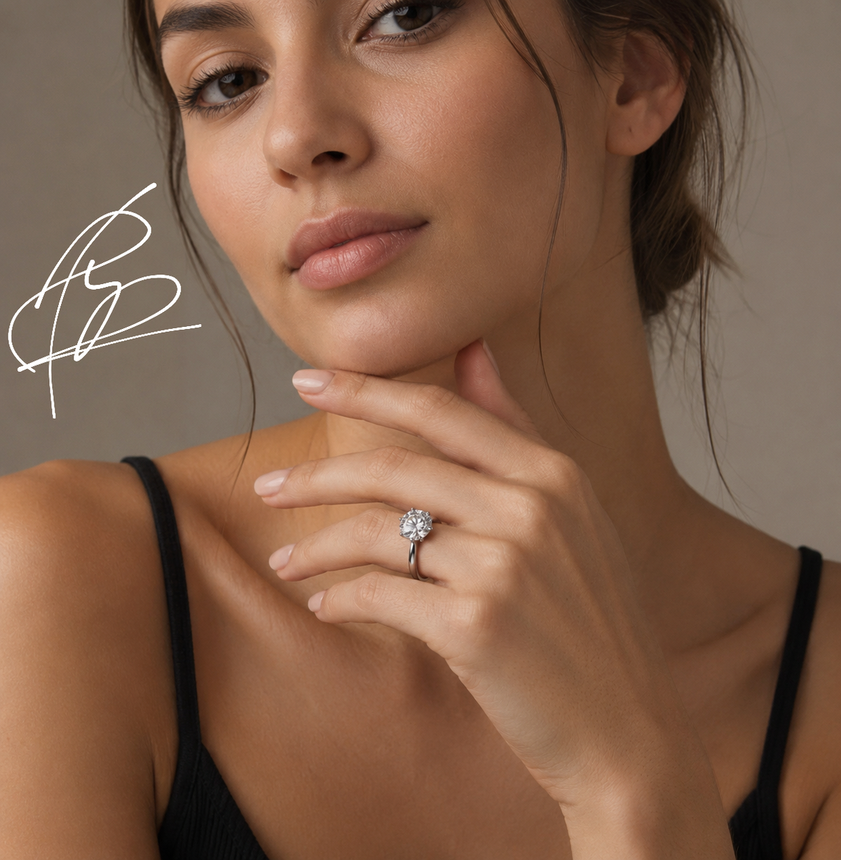 Classic Round Moissanite Solitaire Ring